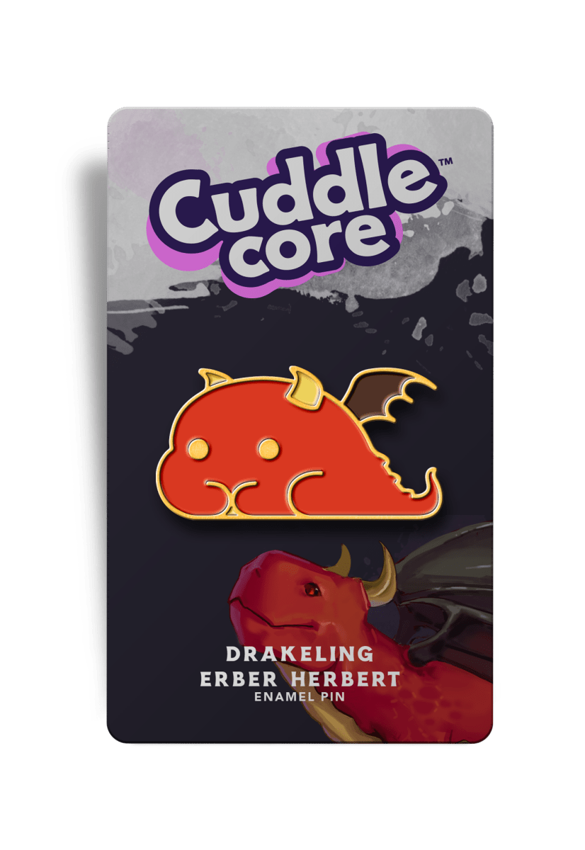 Ember (Herbert) the Fire Drakeling Enamel Pin - CuddleCore