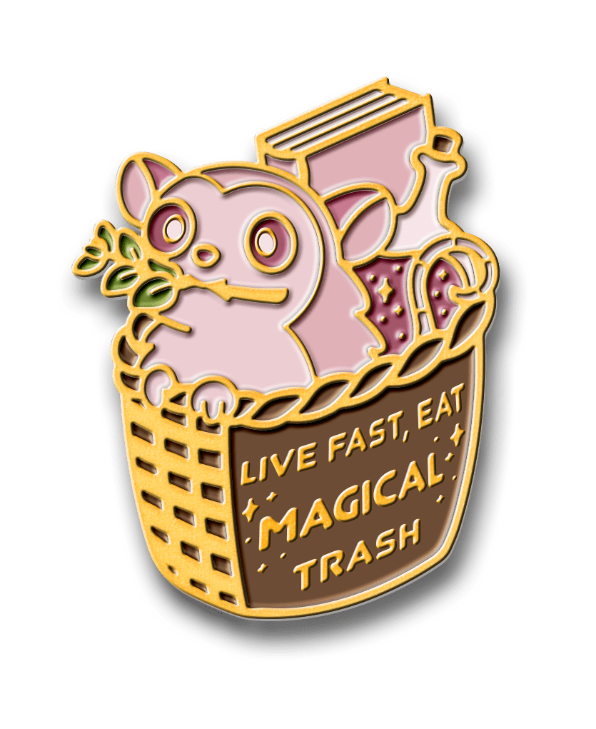 margot the magical trash eating possum sticker - cuddlecore