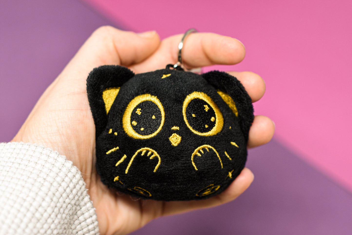 astral kitty plush key chain