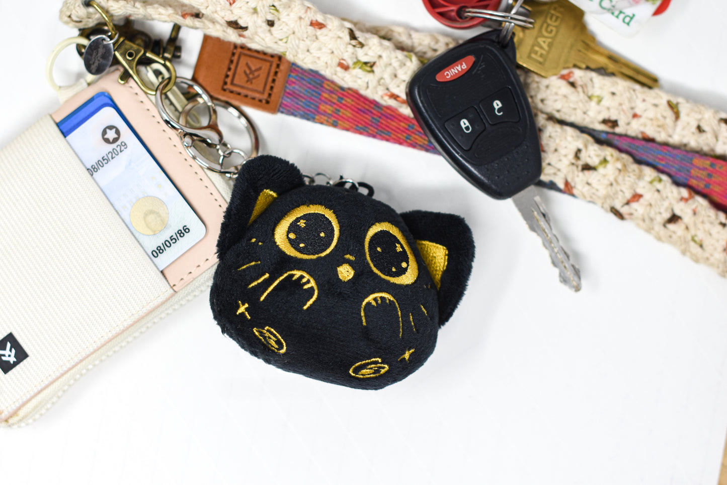 astral kitty plush key chain