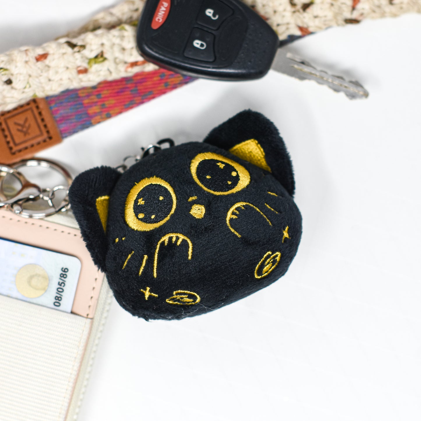 astral kitty plush key chain