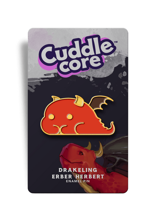 Ember (Herbert) the Fire Drakeling Enamel Pin - CuddleCore
